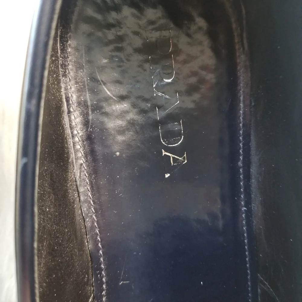 Prada Brushed Leather Transparent Sole Loafer Navy
